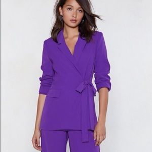 Nasty Gal ‘I’ve Got This’ Tie Blazer, Purple